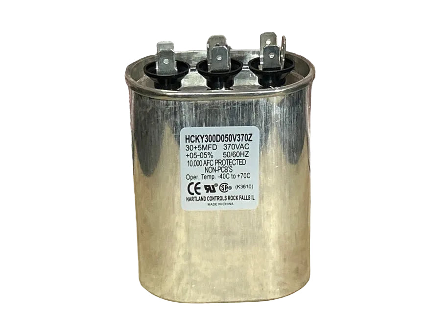 370 Vac, 30+5MFD 50/60 Hz, Oval Capacitor