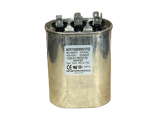 370 VAC, 30+5MFD 50/60 Hz, Oval Capacitor