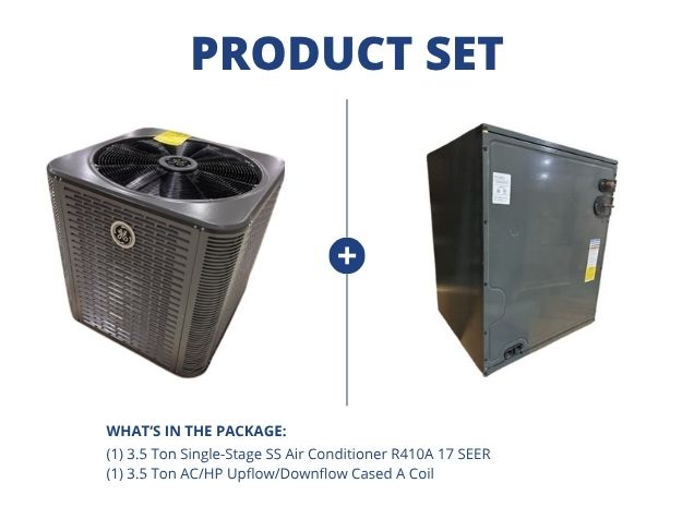 3.5 Ton Single-Stage SS Air Conditioner R410A 17 SEER and 3.5 Ton AC/HP Upflow/Downflow Cased A Coil