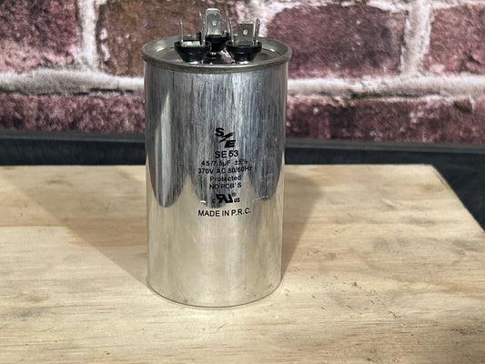 370 Vac, 50+5MFD 50/60 Hz, Round Capacitor