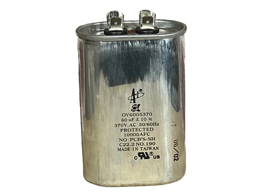 370 Vac, 60MFD 50/60 Hz, Oval Capacitor