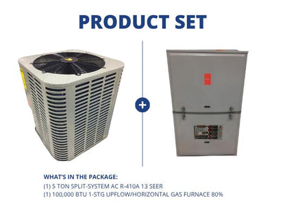 Ton Split-System AC R-410A 13 SEER and 100,000 BTU 1-Stg Upflow