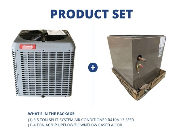 3.5 Ton Split-System Air Conditioner R410A 13 SEER with 4 Ton AC/HP Upflow/Downflow Cased A Coil