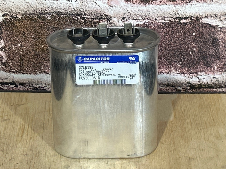 370 Vac, 50+5MFD 50/60 Hz, Oval Capacitor