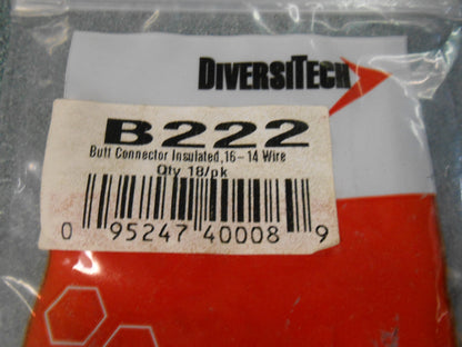 Insulated Butt Connector,16-14 , Sold As 18 Per Bag