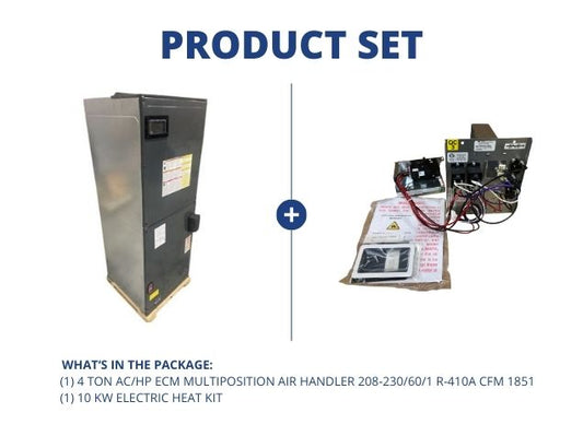 4 Ton AC/HP ECM Multiposition Air Handler 208-230/60/1 R-410A CFM 1851 with 10 kW Electric Heat Kit