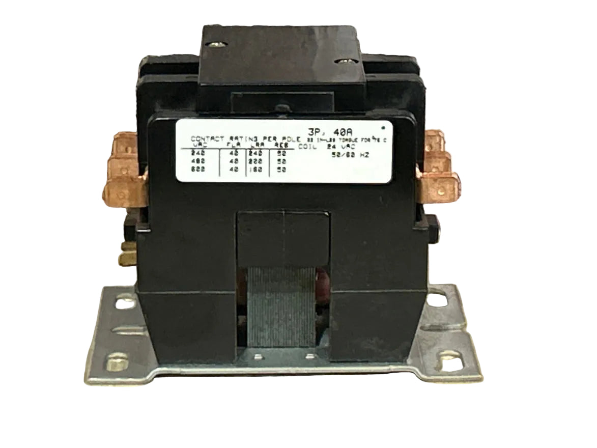 24 V, 50/60 Hz, 40 Amps 3 Pole Contactor