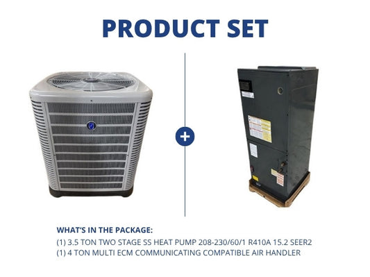 3.5 Ton 2-Stg SS Heat Pump 208-230/60/1 R410A 15.2 SEER2 and 4 Ton Multi Comm Compatible Air Handler