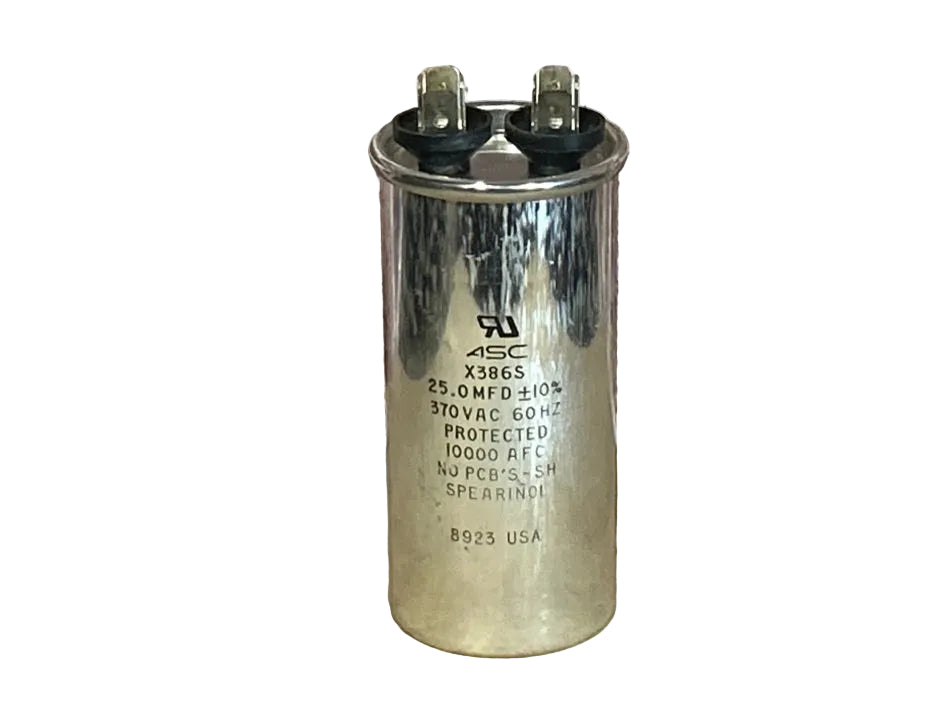 370 Vac, 25MFD 50/60 Hz, Round Capacitor