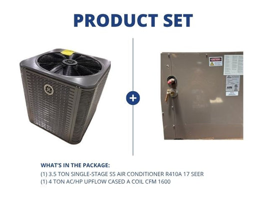 3.5 Ton Single-Stage Split-System Air Conditioner R410A 17 SEER with 4 Ton AC/HP Upflow Cased A Coil