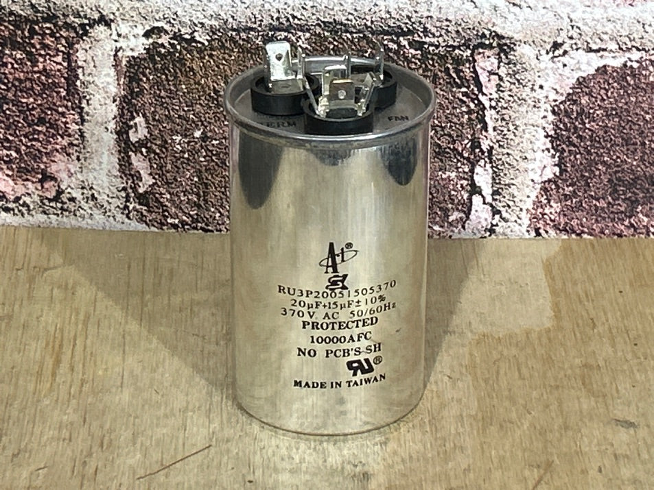 370 Vac, 20+15MFD 50/60 Hz, Round Capacitor