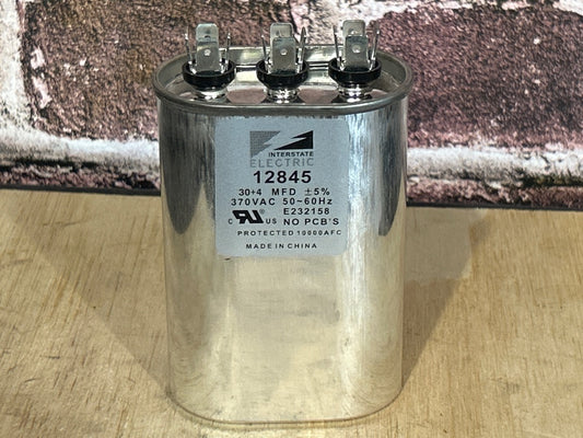 370 Vac, 30+4MFD 50/60 Hz, Oval Capacitor