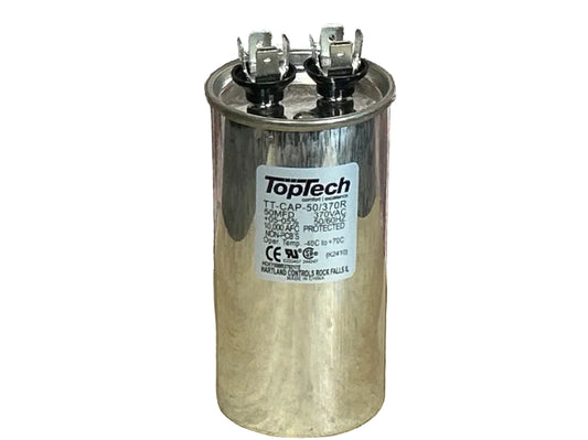 370 Vac, 50MFD 50/60 Hz, Round Capacitor