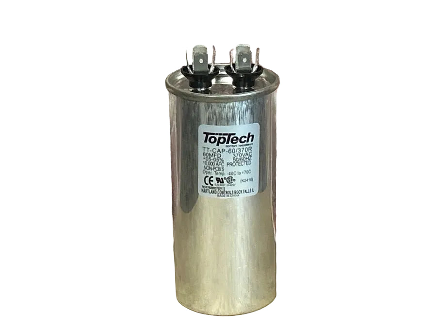 370 Vac, 60MFD 50/60 Hz, Round Capacitor