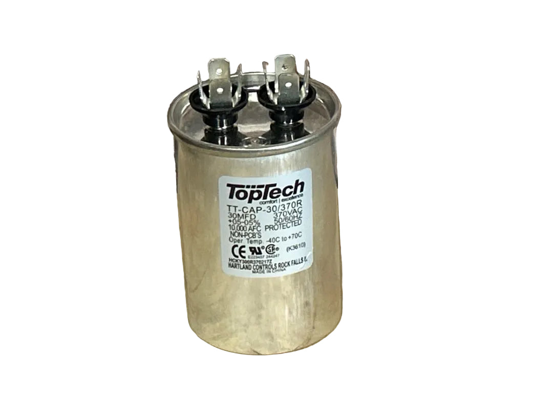 370 Vac, 30MFD 50/60 Hz, Round Capacitor
