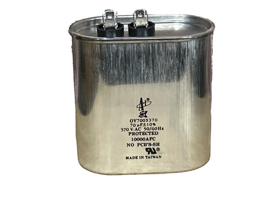370 Vac, 70MFD 50/60 Hz, Oval Capacitor