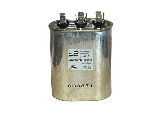 370 Vac, 20+5MFD 50/60 Hz, Oval Capacitor