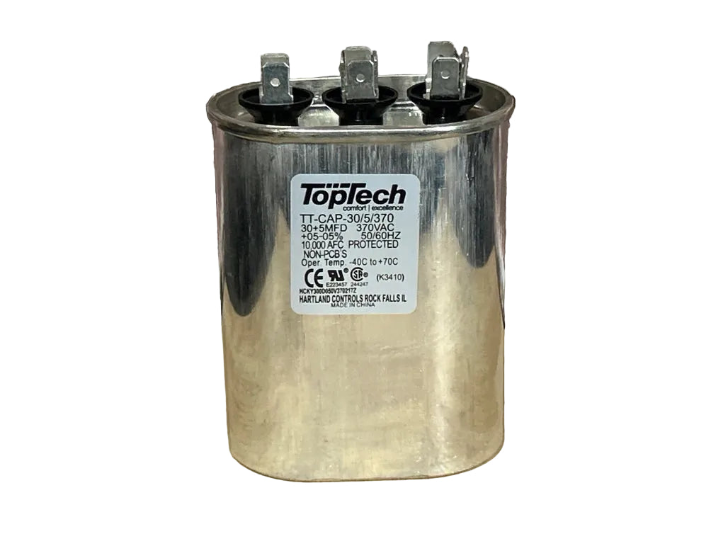 370 Vac, 30+5MFD 50/60 Hz, Oval Capacitor