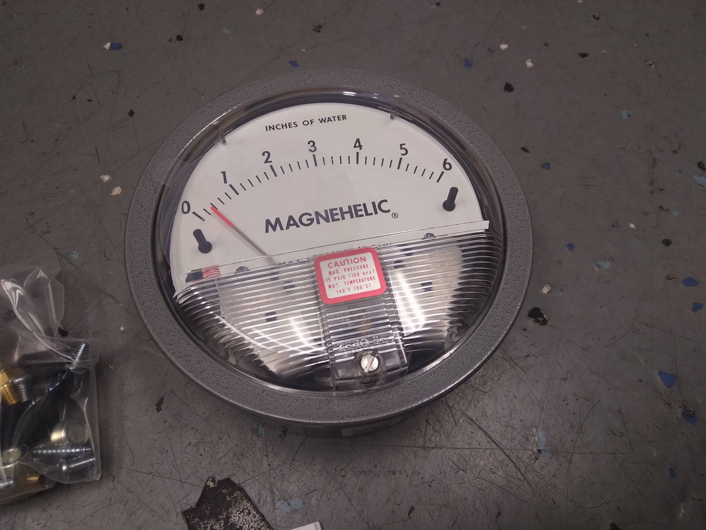 Magnehelic Differential Pressure Gauge.Type 0 To 6 WC"