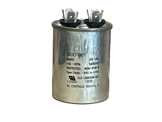 370 Vac, 25MFD 50/60 Hz, Round Capacitor