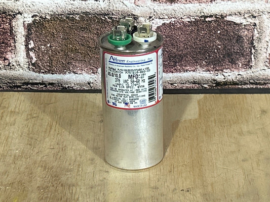 370 Vac, 45+10MFD 50/60 Hz, Round Capacitor