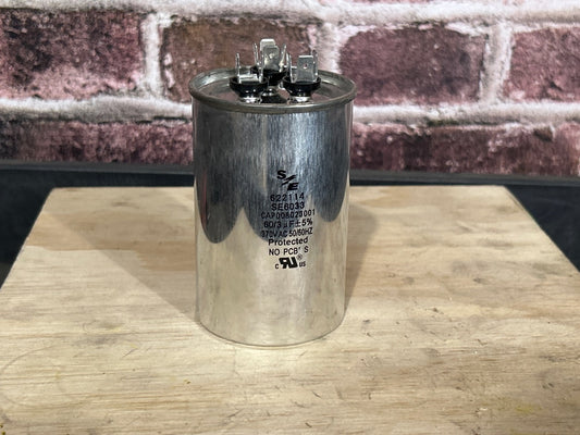 370 Vac, 60+3MFD 50/60 Hz, Round Capacitor