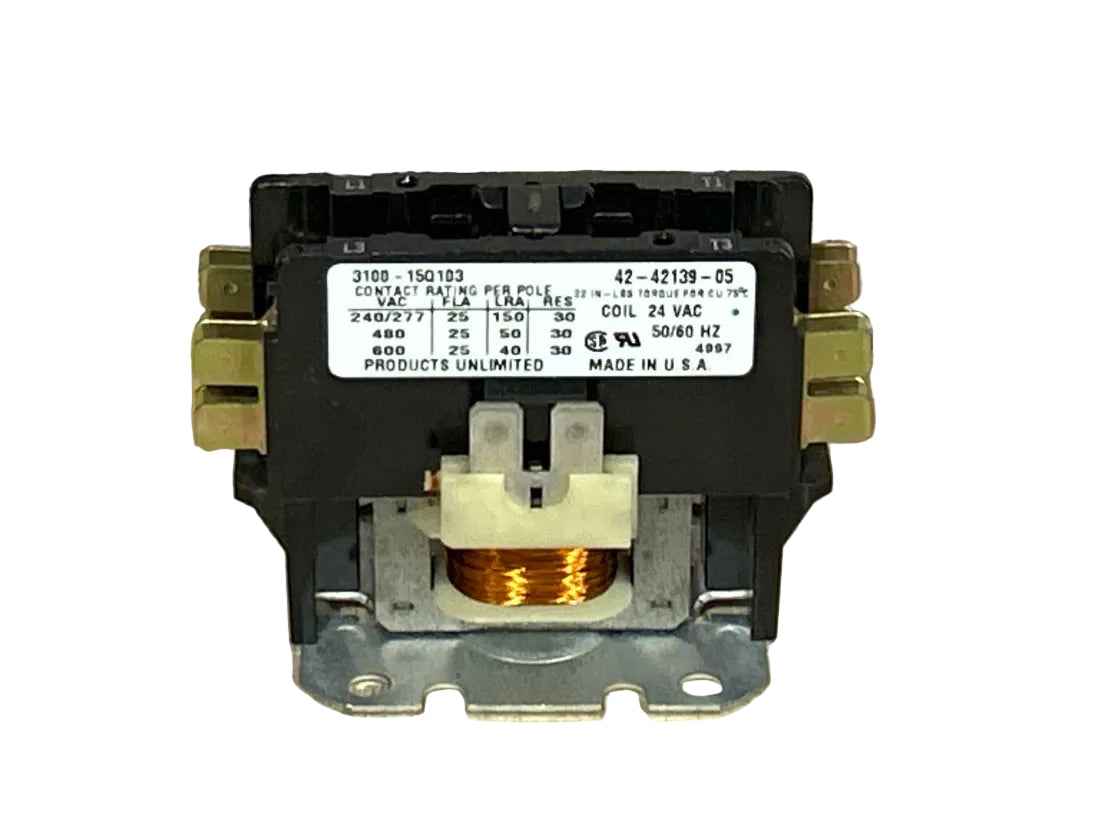 24 V, 50/60 Hz, 30 Amps 1 Pole Contactor