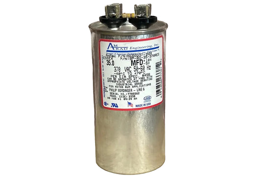 370 Vac, 35MFD 50/60 Hz, Round Capacitor