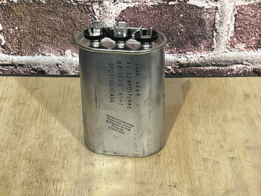 370 Vac, 30+10MFD 50/60 Hz, Oval Capacitor