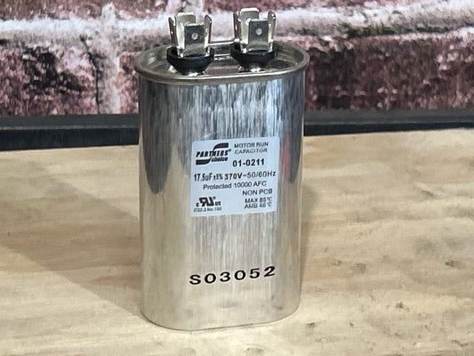 370 Vac, 17.5MFD 50/60 Hz, Oval Capacitor