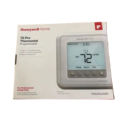 T6 Pro 2 Heat/1 Cool Heat Pump 2 Heat/2 Cool Large Display Programmable Thermostat