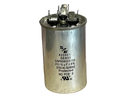 370 Vac, 20+5MFD 50/60 Hz, Round Capacitor