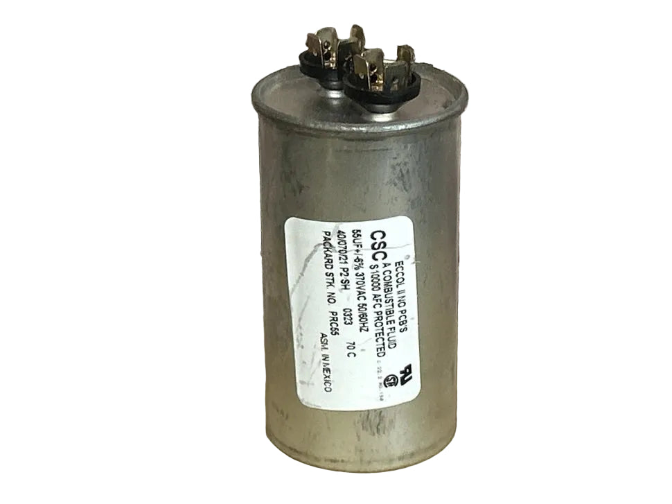 370 Vac, 55MFD 50/60 Hz, Round Capacitor