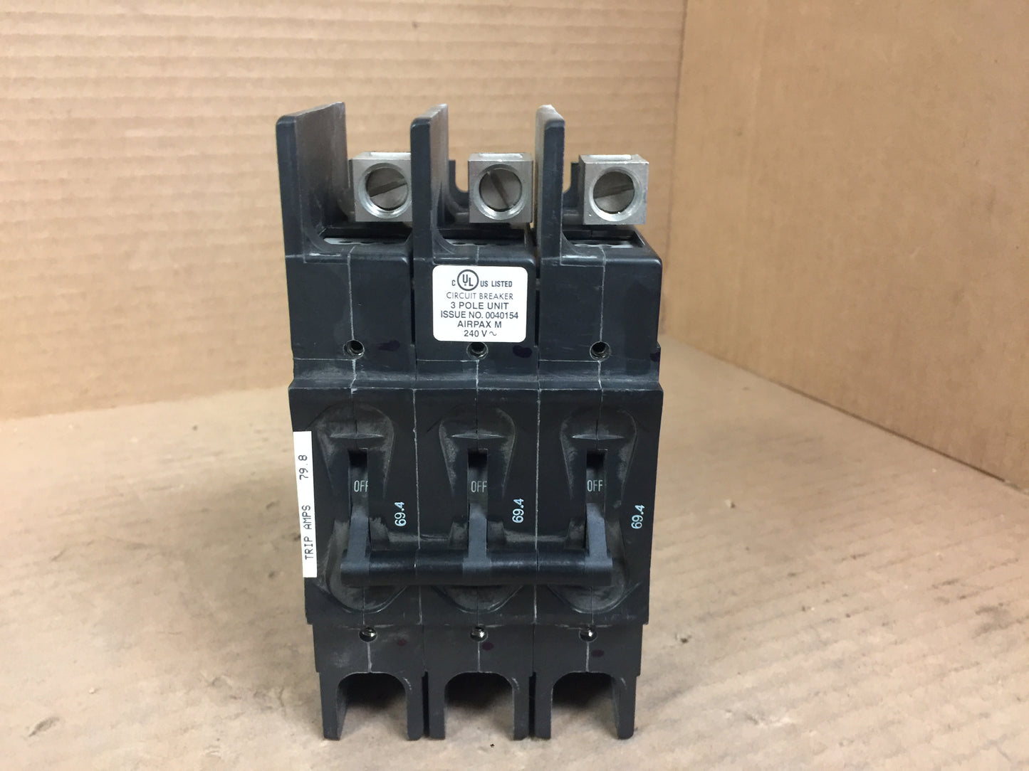 Circuit Breaker; 240V, 50/60Hz, 3 Pole