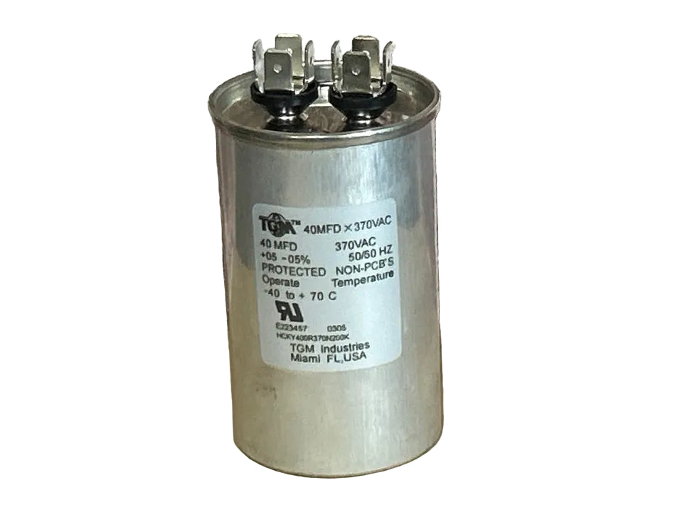 370 Vac, 40MFD 50/60 Hz, Round Capacitor