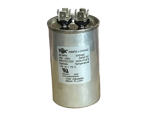 370 Vac, 40MFD 50/60 Hz, Round Capacitor