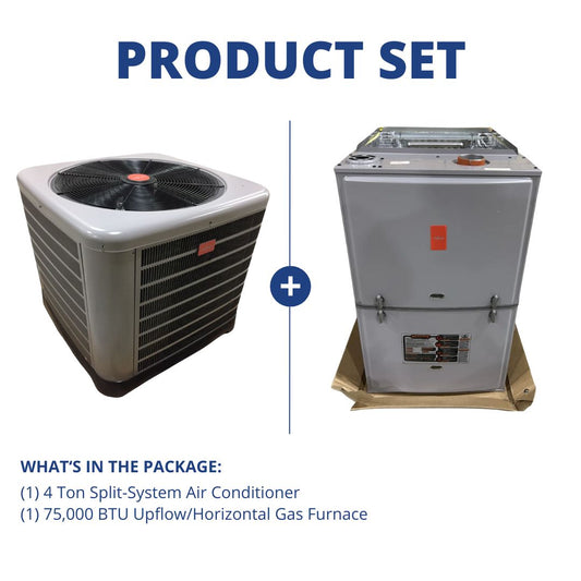 4 Ton 14 Seer R410a AC and 75,000 Btu Up/Horz 80% Furnace