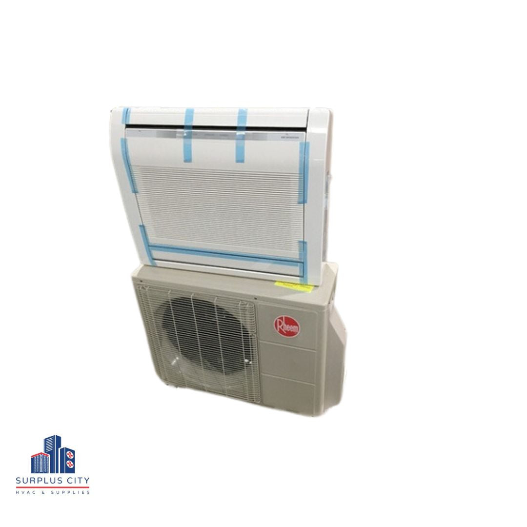 Conjunto minisplit de bomba de calor para exteriores de 15 000 BTU y manejador de aire para montaje en piso en interiores; 20 SEER, 208-230/60/