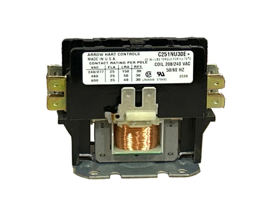 208/240 V, 50/60 Hz, 25 Amps 1 Pole Contactor