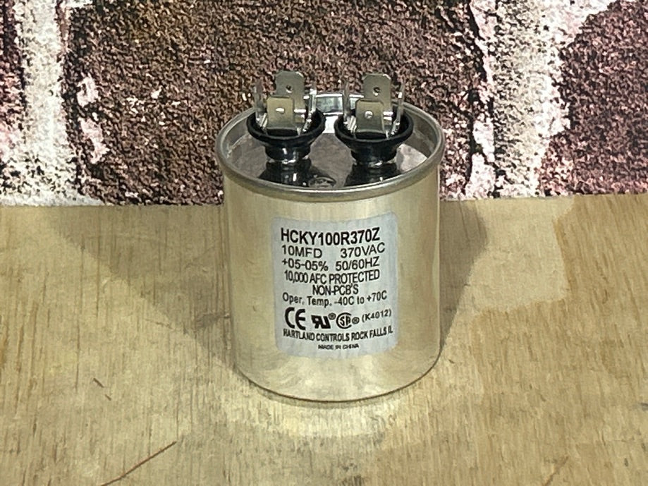 370 Vac, 10MFD 50/60 Hz, Round Capacitor