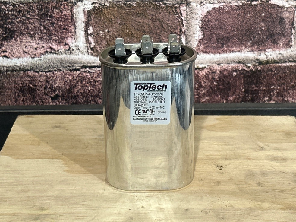 370 Vac, 40+5MFD 50/60 Hz, Oval Capacitor