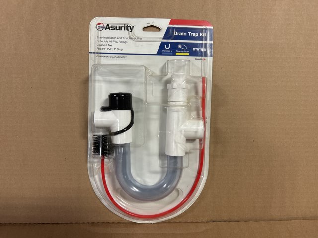 3/4" Drain Trap Kit, Clear U Trap With Cleaning Brush