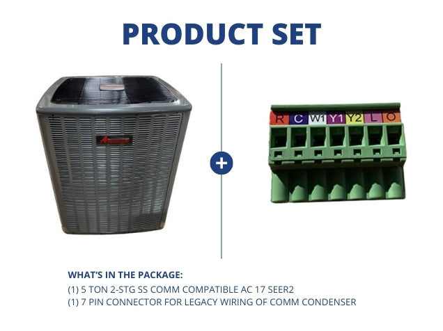 5 Ton 2-Stg SS Comm Compatible AC 17 SEER2 and 7 Pin Connector for Legacy Wiring of Comm Condenser