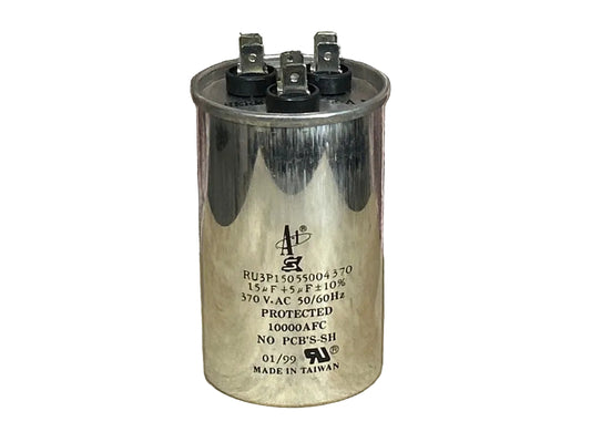 370 Vac, 15+5MFD 50/60 Hz, Round Capacitor