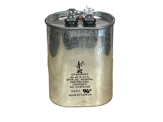 370 Vac, 40MFD 50/60 Hz, Oval Capacitor