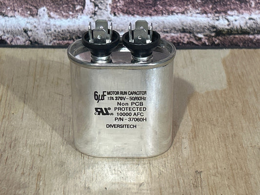 370 Vac, 6MFD 50/60 Hz, Oval Capacitor