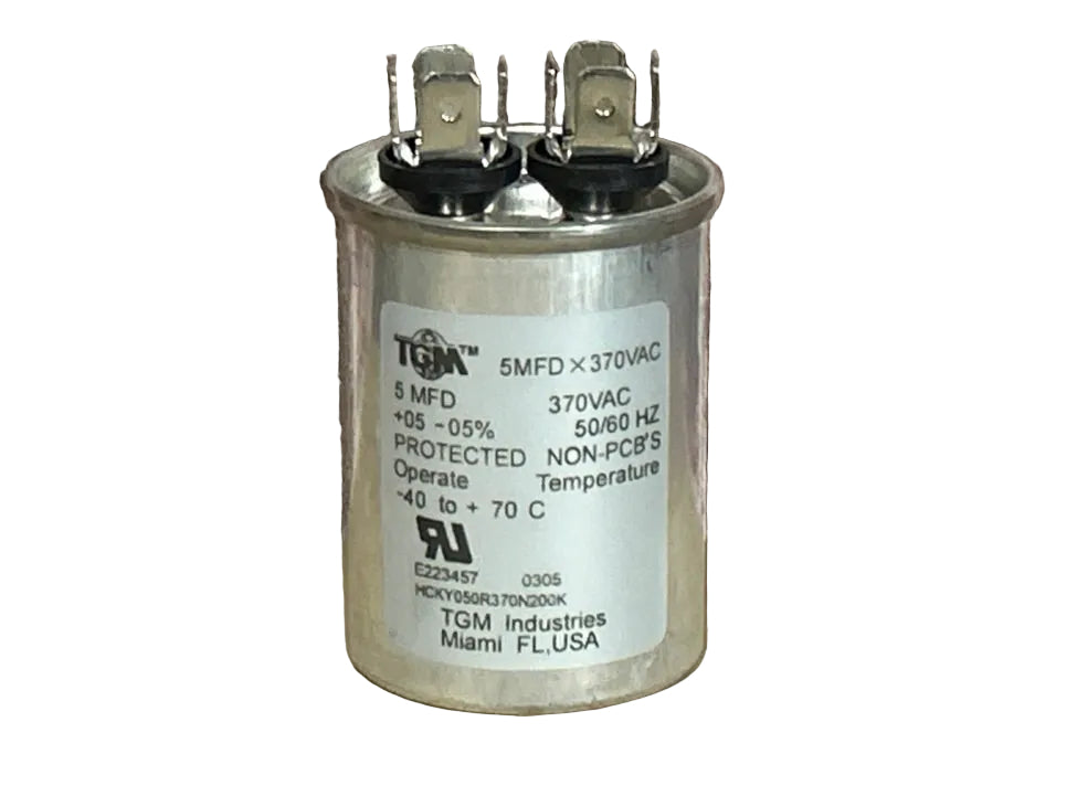 370 Vac, 5MFD 50/60 Hz, Round Capacitor