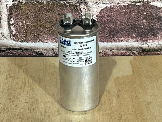370/440 Vac, 35MFD 50/60 Hz, Round Capacitor