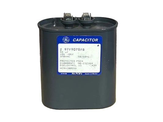 370 Vac, 55MFD 50/60 Hz, Oval Capacitor