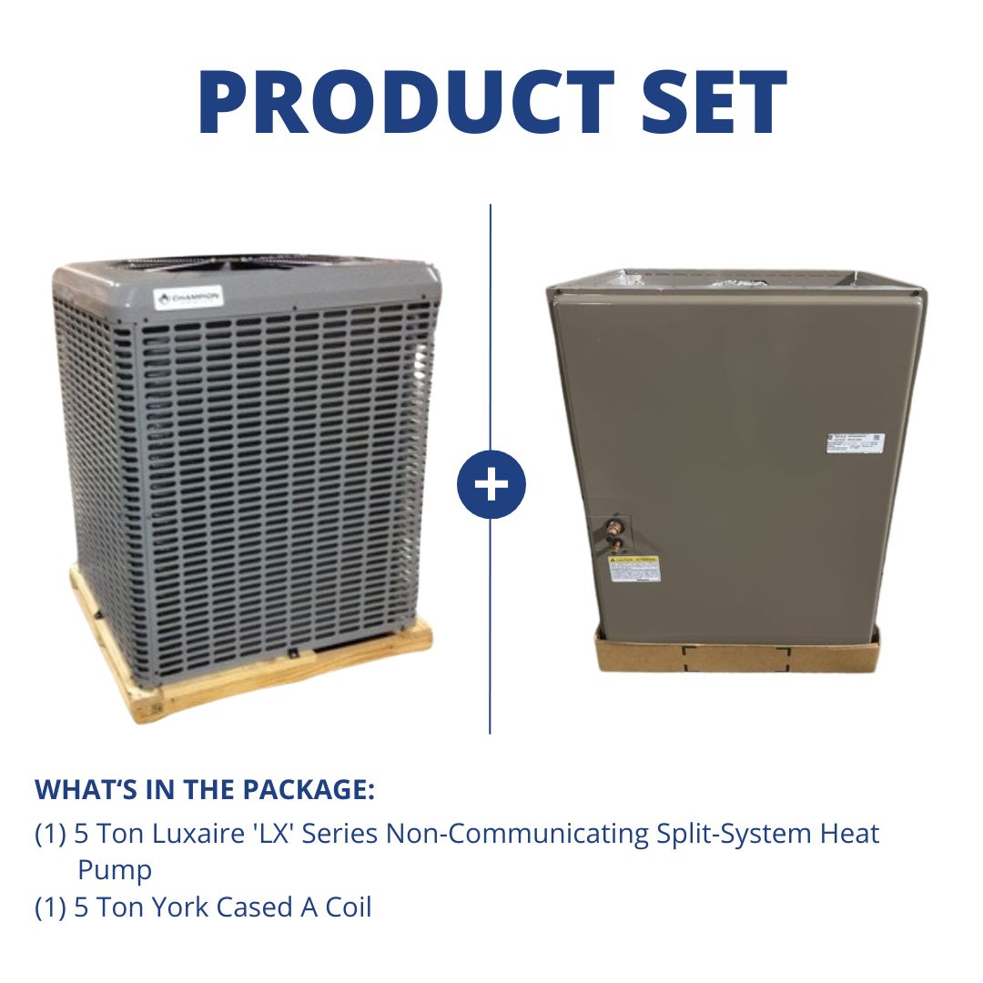 5 Ton SS Heat Pump R-410A 14 Seer and 5 Ton Upflow/Downflow Cased Evap Coil 24.5w